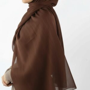 Chocolate Brown Shimmer Chiffon