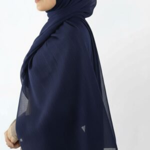 Midnight Blue Shimmer Chiffon