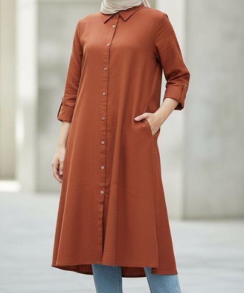 Rust Harmony Shirt Dress