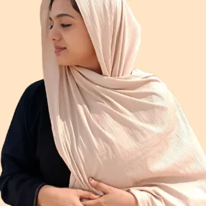 Beige Ribbed Jersey Hijab