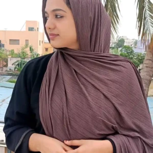 Chocolate Brown Ribbed Jersey