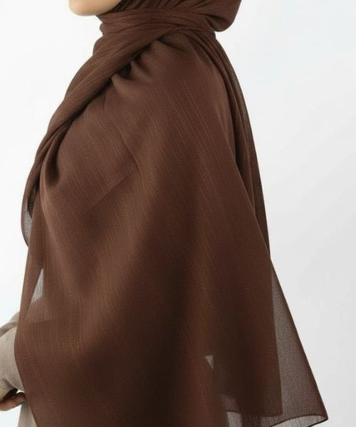 Chocolate Brown Shimmer Chiffon