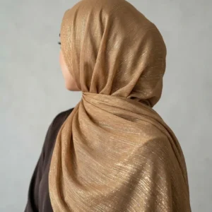 Golden Caramel Shimmer Chiffon