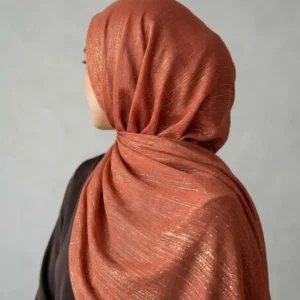 Terracotta Coral Shimmer Chiffon